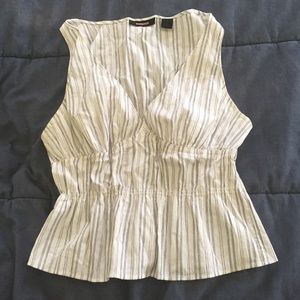 Express White Pinstripe Sleeveless Top